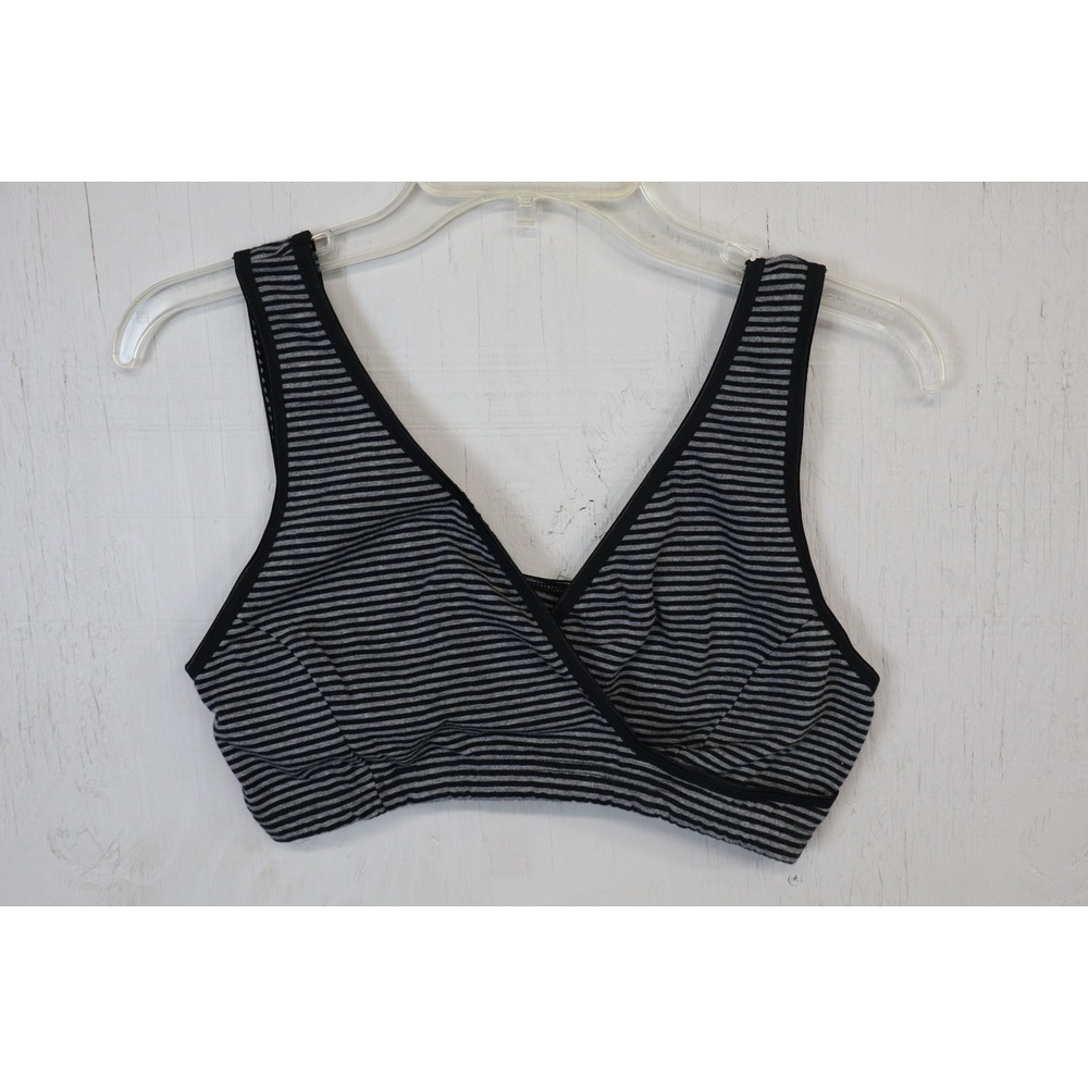 Cakye Bra Womens Black Gray Nursing Sleep Bralette Maternity Sports M Cotton